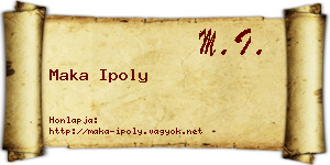 Maka Ipoly névjegykártya
